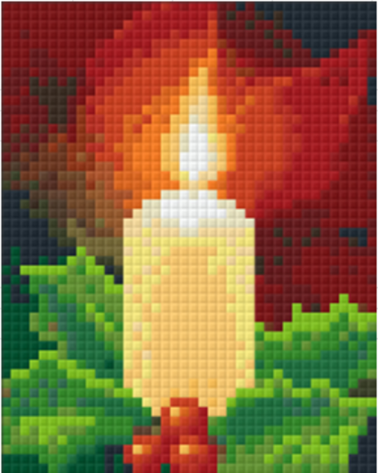 Christmas Candle - 1 Baseplate PixelHobby Mini-mosaic Kit